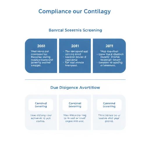 A compliance-themed visual showing sanctions screening and due diligence workflow