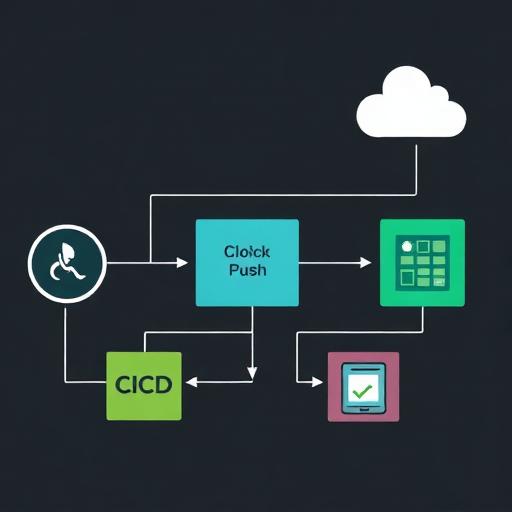 CI/CD pipeline flow from Git push to VPS deployment and health check