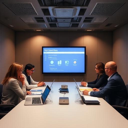 A boardroom-style image depicting a risk tabletop exercise with IT and compliance leaders